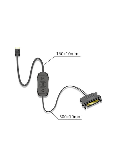 CoolMoon AR-1 5V 3Pin ARGB LED Kontrol Cihazı - Sata 15 Pin Güç - RGB Fan Şerit Led Denetleyici