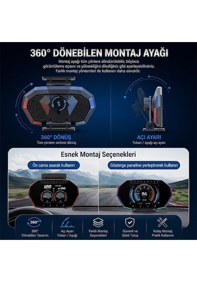Ally F11 Obd2 + Gps Head Up Display Hud, Dijital Hız Göstergesi