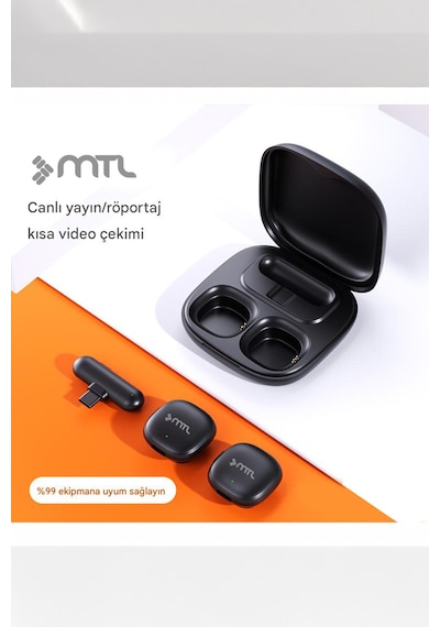 Type-c Mini Kablosuz Bluetooth 2 Kişilik Yaka Mikrofonu Yapay Zeka Destekli Uzun Pil Ömrü Mt936