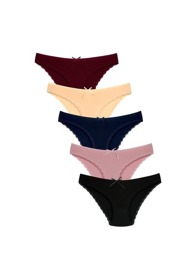 New Lilla 1101 Bikini Kadın T. Dantelli Külot Paketi (555344039) Çok Renkli