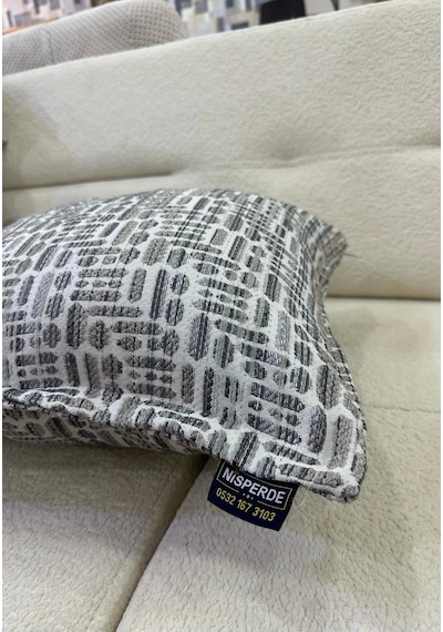 Nivemeshome Kırlent Kılıfı 45x45 Lisa 04 Gri Çok Renkli
