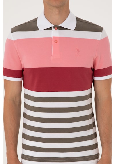 U.S. Polo Assn. Erkek Regular Fit Polo Yaka Pembe Tişört 50300046-VR041
