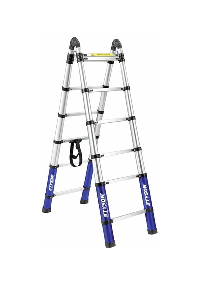 Tyson Pro Series Alüminyum Teleskopik Merdiven 440 Cm 14 Basamaklı 150 Kg Kapasiteli - Tys9149