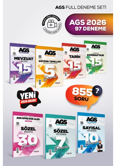 Ags 2026 Sayısal, Sözel Yetenek, Sözel Mantık, Mevzuat, Eğitimin Temelleri, Tarih, Coğrafya Deneme