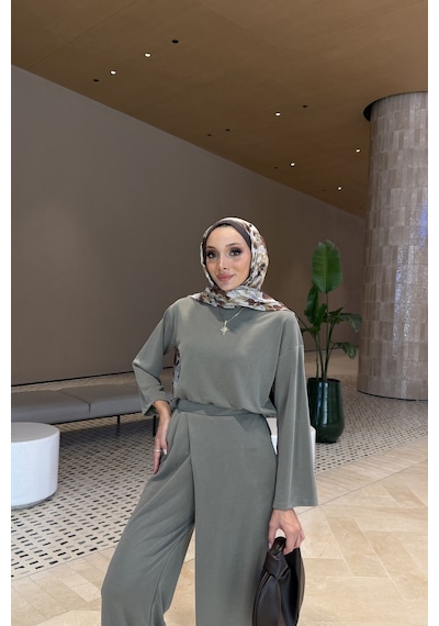 Riella Butik Alvera Oysho Tesettür Takım Yeşil