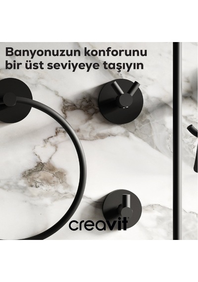 Creavit DR27014S Drop 2'li Bornozluk-Siyah