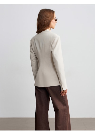 Dilvin 60787 Altın Düğmeli Blazer-taş Taş