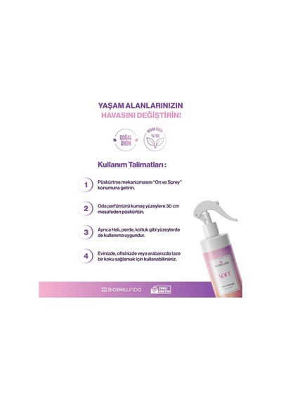 Doğal İçerikli Oda Parfümü Yumuşaf Kokulu Soft 350 Ml Fresh