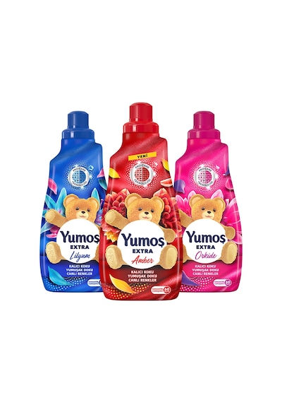 Yumoş Amber + Lilyum + Orkide Extra Canlı Renkler Çamaşır Deterjanı 3 x 1440 ML