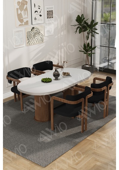 Avvio White Serisi Bohem Ayak 4'lü Tokyo Metal Demonte Sandalye 80x140 Masa Sandalye Takımı Beyaz Masa Sandalye Kahve Kumaş Siyah Avvio White Serisi Bohem Ayak 4'lü Tokyo Metal Demonte Sandalye 80x140 Masa Sandalye Takımı Beyaz Masa Sandalye Kahve Kumaş Siyah