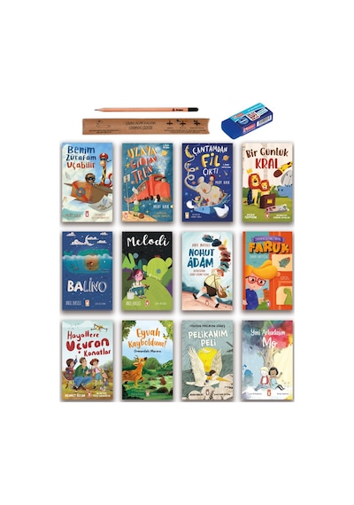 Timaş Çocuk Çantamdan Fil Çıktı - Uzaya Giden Tren - Balino - Faruk - Hayallere Uçuran Kanatlar Set 12 Kitap