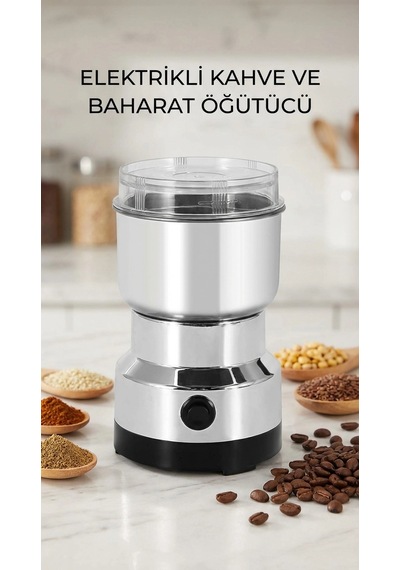 Kahve Ve Baharat Öğütücü Makine Paslanmaz Çelik Kompakt Tasarım Sarı