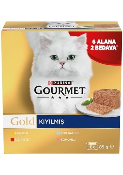 Kıyılmış Somonlu Yaş Kedi Maması Multipack 85 Gr. 8 Al 6 Öde 103 Ivory