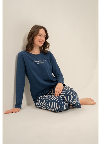 Arnetta Kadın Lacivert Uzun Kol Pijama Takım Ar3764-s-v1 Ar3764-s-v1