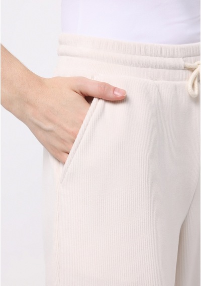 Colins Regular Fit Orta Bel Düz Kadın Ekru Eşofman Altı Cl1076588 Q1.v2 Ecr Ekru