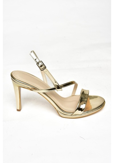 Fox Shoes S569716634 Altın Ayna İnce Topuklu Ayakkabı Altın