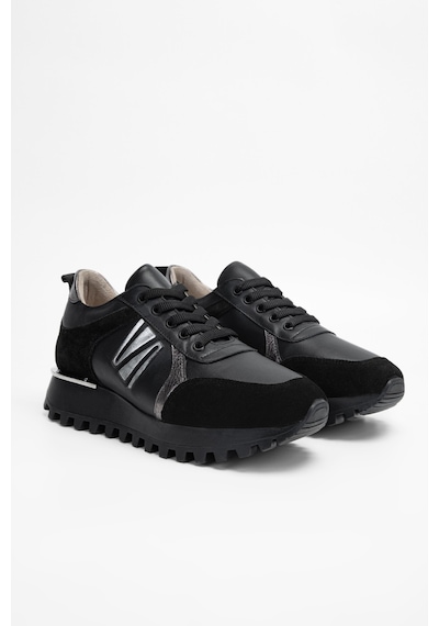 Valmenti Kadın Siyah Hakiki Deri Sneakers & Spor Ayakkabı 923 V-101 Bn Ayk Sk23/24 Siyah