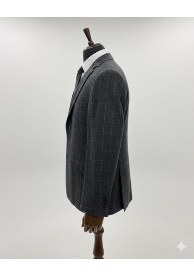 Classics Men Baba Erkek Geniş Kesim Çift Düğmeli Blazer Ceket Klasik Ve Modern Şıklık Füme