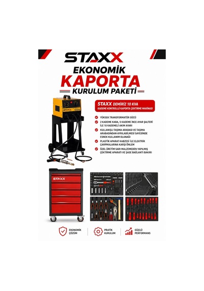 Staxx Kapse1012 Kaporta Servis Açılış Paketi Tam Donanımlı Oto Servis Seti Kaporta Kurulum Servisi