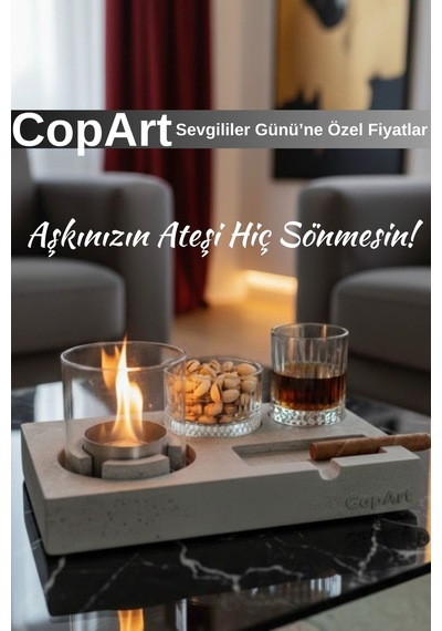 Elza Biyoetanol Masaüstü Şömine - 1 Lt Copart Yakıt Hediye