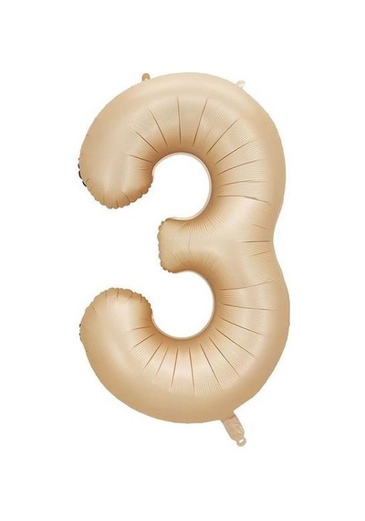 3 Rakam Karamel Folyo Balon 40 İnç 100 Cm