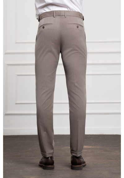 Morven Erkek Kahve Trend Slim Fit Dar Kesim Pileli Pantolon 25ms003015400 Kahve