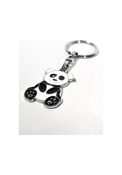 Moncuk Design Panda Siyah Ve Beyaz Metal Anahtarlık Çok Renkli