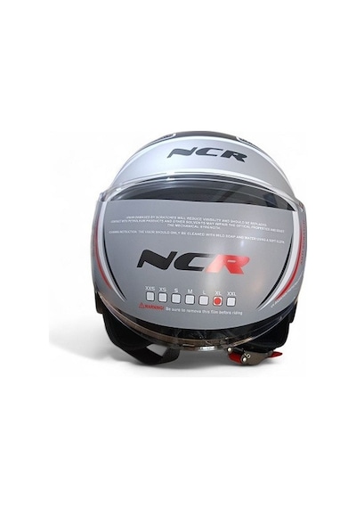 Ncr Kask Çenesiz 230 Ece 22/06 Belgeli Grafik Siyah Gri