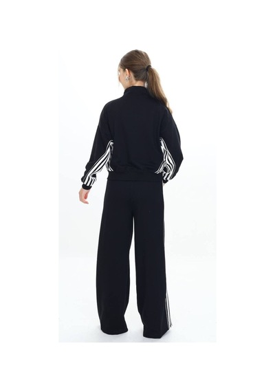 Kız Çocuk %100 Pamuk Oversize Alt&üst Uzun Kol Eşofman Takımı-183-eşt-0023 Siyah