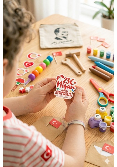 23 Nisan Mini Sticker Seti 3 Sayfa Okul Etkinlik Ve Hediye Sticker Çocuk Bayramı Sınıf Hediyelk Çok Renkli