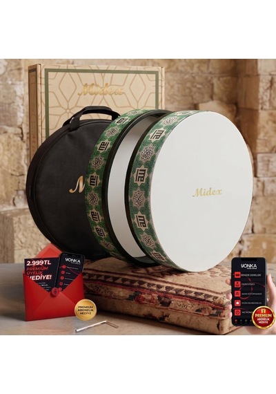 Midex Br-411 Kaliteli Bendir Def Akort Ayarlı El Tutma Oyuklu Çantalı