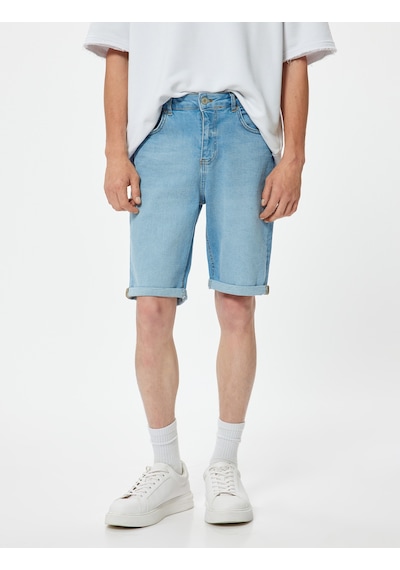 Koton Slim Fit Kot Şort Bermuda Katlama Paçalı Düğme Detaylı Açık İndigo 4sam40027ıd Açık İndigo Koton Slim Fit Kot Şort Bermuda Katlama Paçalı Düğme Detaylı Açık İndigo 4sam40027ıd Açık İndigo