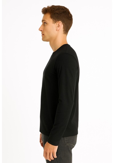 Axxel Erkek Siyah Uzun Kollu Süprem T-shirt-d2275 Siyah