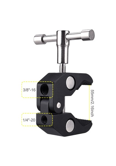 Ayex Dual Ball Heads Magic Arm + Super Crab Clamp Kelepçe
