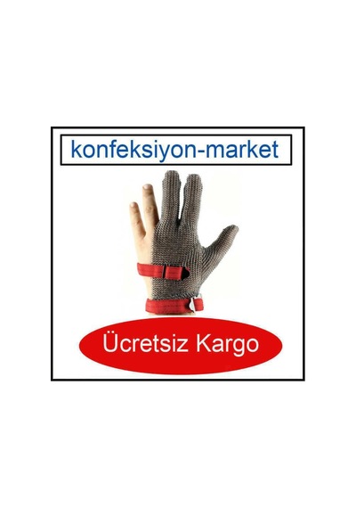 Üç Parmak Çelik Örgü-Kesim Eldiveni-Hızar Eldiveni