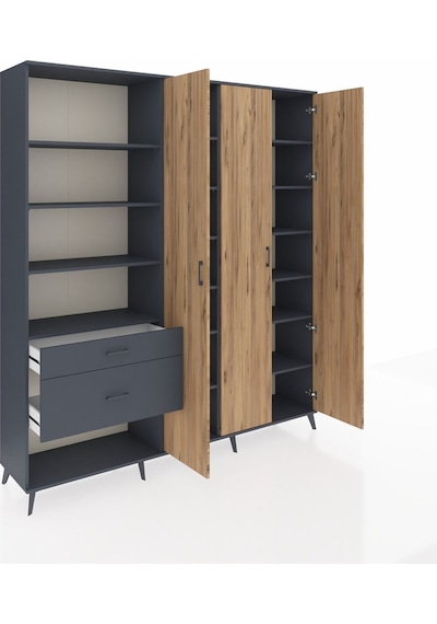 Hyperion Dolap 16 Raflı 2 Çekmeceli 3 Kapaklı 220x44x243 Antrasit-çam/antrasit Atlas Çam/antrasıt Hyperion Dolap 16 Raflı 2 Çekmeceli 3 Kapaklı 220x44x243 Antrasit-çam/antrasit Atlas Çam/antrasıt