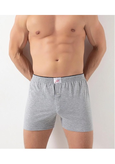 6 Adet Donex Erkek Pamuklu Düz Renk Penye Boxer 2303 Gri