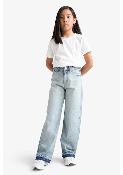 Defacto Kız Çocuk 90s Wide Leg Geniş Paça Jean Pantolon F7540a825aunm39 Mavi