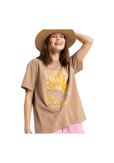 Roxy Roxy Sunnyoversize Enzyme Wash Kadın Kahverengi Tişört Czu0 Kahve