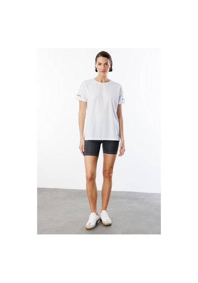 Genius Store Kadın Nem Emici Hızlı Kuruma Atletik Teknik Performans Spor T-shirt Drıfıt-kısakol Beyaz