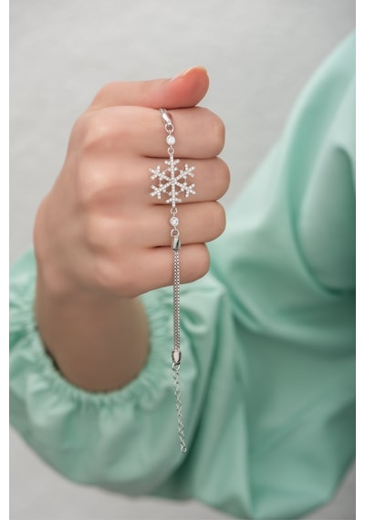 Nereze 925 Ayar Gümüş Zirkon Taşlı Kartanesi Bileklik