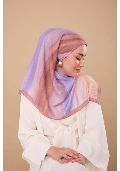 Silk Home Olinda İpek Eşarp 47005-04 Pudra Vizon, Pudra, Lila, Yavruağzı, Mor