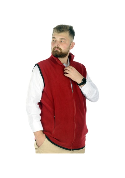 Mode Xl Erkek Polar Yelek Dik Yaka Fermuarlı 22549 Bordo 001