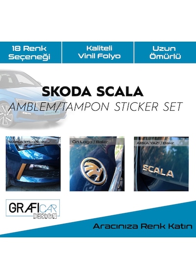 Skoda Scala Amblem&Tampon Stıcker Set (544752391) Skoda Scala Amblem&Tampon Stıcker Set (544752391)