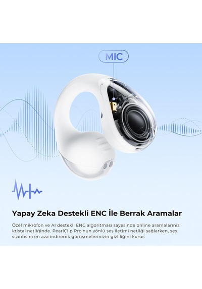 Pearlclip Pro Hi-res Ldac Enc Ows Kablosuz Bluetooth 6.0 Kulaklık Beyaz