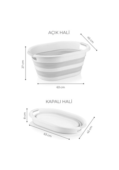 Vera Bath Katlanır Çamaşır Sepeti 38 Lt Çamaşır Selesi Fma07860 Beyaz