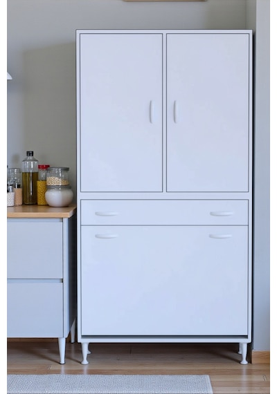 Eliusta Pine 95 Cm Genişlikte Dolap 95x171x32,5 Cm Banyo/mutfak Dolabı İki Kapaklı Sepetli Dolap Beyaz Eliusta Pine 95 Cm Genişlikte Dolap 95x171x32,5 Cm Banyo/mutfak Dolabı İki Kapaklı Sepetli Dolap Beyaz