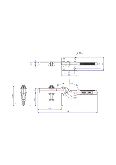 Goodhand Gh-204-gblh Yatay Geçişli Mafsallı Kelepçe Düz Taban 6