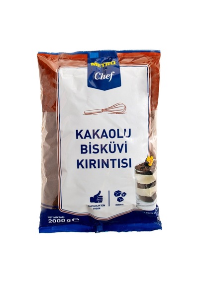Metro Chef Kakaolu Bisküvi Kırıntı 2 Kg - Pastacılık İçin İdeal Tarı