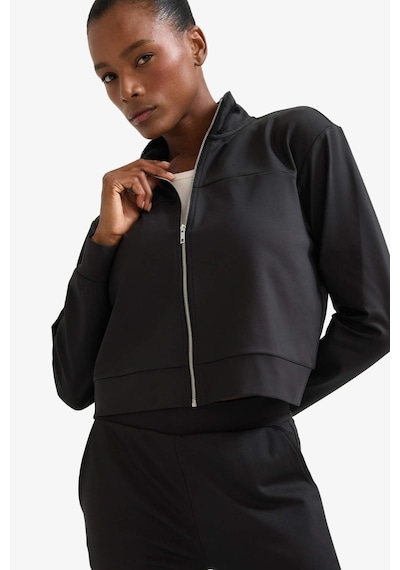 Defacto Defactofit Standart Fit Dik Yaka Esnek Kumaş İçi Yumuşak Tüylü Fermuarlı Sweatshirt E8981ax25aubk81 Siyah